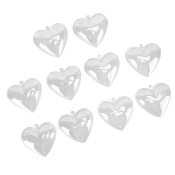 CHICIRIS Fillable Ornaments,Transparent Heart Shaped Plastic Ball,5Pcs Clear Fillable Ball Transparent Heart Shape Plastic Ornaments for DIY Crafts Christmas Tree Birthday