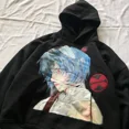 thumbnail image 3 of Sudadera con capucha estilo urbano Y2k para hombre, estilo japonés, harajuku, hip hop, anime, con estampado gráfico, color negro, de gran tamaño, estilo gótico, 3 of 5