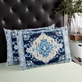 thumbnail image 4 of Vintage Ethnic Throw Pillow Covers, Boho Tribes Modern Blue Middle Century Soft Breathable Pillow Cases with Invisible Zipper for Sleeping, Body Pillowcases for Couch Bed Sofa Chair 24x36 Inches, 4 of 6