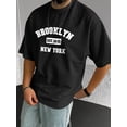 thumbnail image 1 of Men'S Brooklyn New York Letter Print Graphic Casual Short-Sleeve T-Shirt, 1 of 5