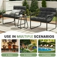 thumbnail image 5 of TECHMILLY Outdoor Bistro Sets, 3 Piece Patio Chairs, Patio Bistro Furniture Set with Side Table for Porch, Balcony, Backyard , Grey, 5 of 9