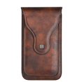 thumbnail image 1 of ZHAOCHENG Funda de cuero sintético para la cintura compatible con teléfonos móviles de menos de 6,5 pulgadas, funda para teléfono con clips para cinturón y ganchos, color marrón, 1 of 5