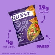 Quest Tortilla Style Protein Chips, Loaded Taco Flavor, Baked, Low Carb, 4 Count