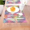 thumbnail image 5 of YFYANG Washable Heat-Resistant Placemats, 70% PVC/30% Polyester, Geometric Watercolor Textures Kitchen Table Mat, 12" x 18" 1 Piece, 5 of 6
