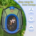 thumbnail image 3 of 6FT Small Trampoline for Kids with Basketball Hoop, SHINPT Indoor & Outdoor Trampoline with Safety Enclosure Net, Heavy-Duty Jumping Mat and No-Gap Design, Mini Trampoline for Boys & Girls Ages 3+, 3 of 9