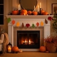 thumbnail image 5 of Reusable Fall Harvest Leaf Felt Bunting Garland - Autumn Maple Oak Leaf Banner, Indoor Wall Fireplace Hanging Decor for Halloween Thanksgiving Fall Party Supplies, 5 of 7
