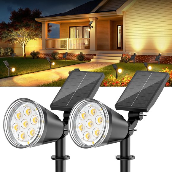 Focos solares BONLION de 1000 lm, impermeables y ajustables, paquete de 2