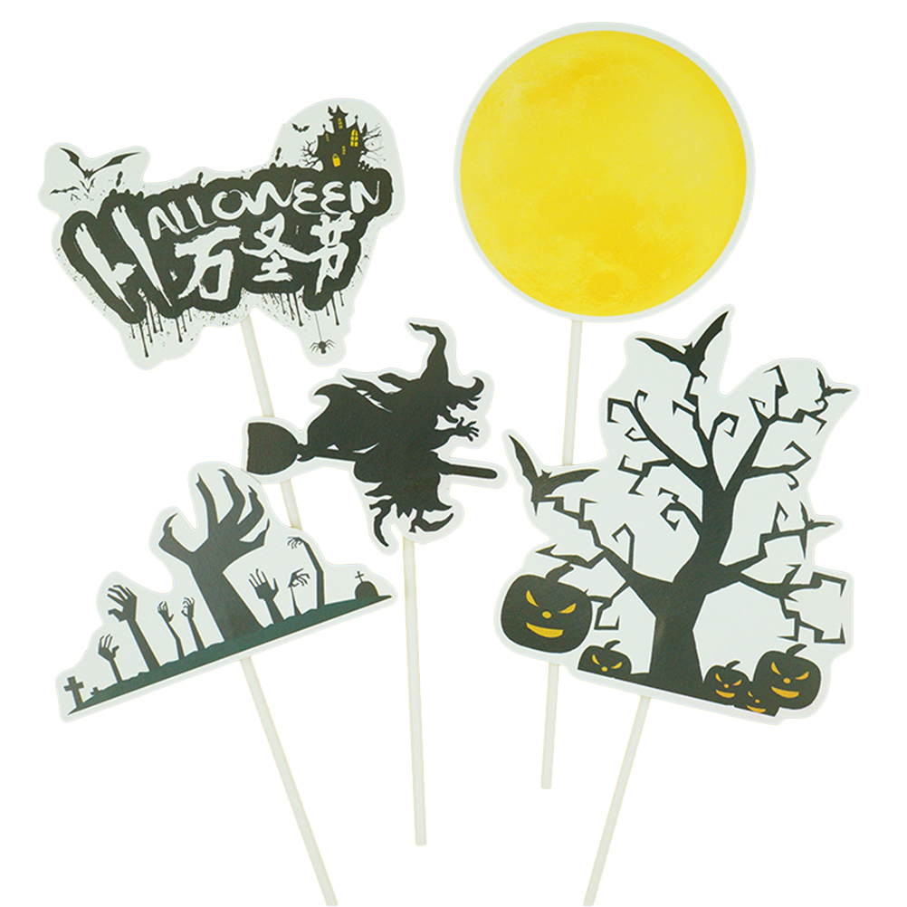 BESTONZON 6 Set Halloween Cake Toppers Funny Cake Decorating Dessert