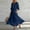 Navy, variant on Ayolanni V-Neck Women's Fall Dress 3/4 Sleeve Solid A-Line Maxi Dress Flowy Wedding Guest Belted Elegant Long Dress with Pockets Black L
