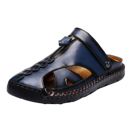

Men S Sandals Summer Leather Sandals Breathable Sports Handmade Large Casual Shoes Versatile Daily Beach Sandals British Foreign Trade