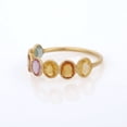 thumbnail image 5 of VR Jewels 18K Solid Yellow Gold Multi Sapphire Half Eternity Band- Handmade Minimalist Colorful Gemstone Ring For Her, 5 of 6