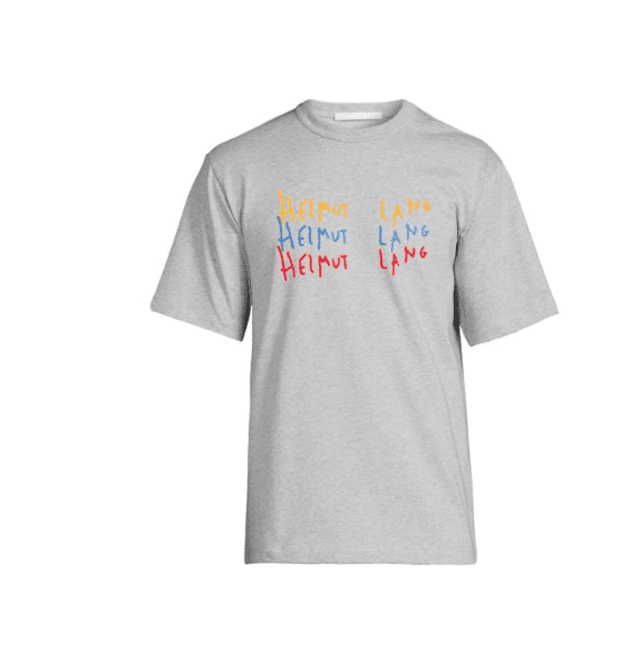 Helmut Lang Men's Capsule Logo Graphic Tee Vapour Heather