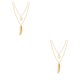 thumbnail image 3 of Collar en capas Sonducket Plumas Hoja Accesorio de moda Mujer Joyería Niñas Plata CBP198829, 3 of 6