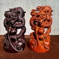 thumbnail image 2 of Rosewood carved dragon ornament, wooden three-in-one twelve zodiac animal figurine, wooden dragon for home living room decoration, business opening, housewarming gift., 2 of 3