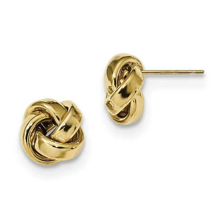 14kt Yellow Gold Love Knot Post Stud Ball Button Earrings Fine Jewelry For Women Gift