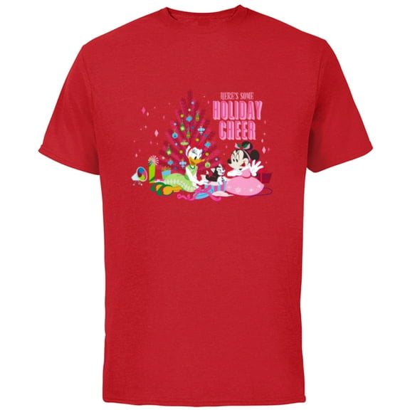 Disney Mickey & Friends Minnie & Daisy Holiday Cheer - Short Sleeve Cotton T-Shirt for Adults - Customized-Red