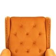thumbnail image 5 of Wood Frame Armchair, Modern Accent Chair Lounge Chair with Sturdy Wood Legs for Living Room(Orange), 5 of 10