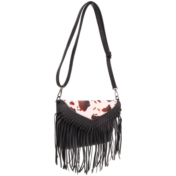 Hemoton Vintage Tassel Handbag with Fringe Crossbody Purse, Stylish Tassel Shoulder Bag for Everyday Use