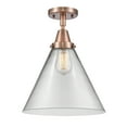 thumbnail image 3 of Innovations Lighting  Caden Cone - 1 Light 12" Flush Mount Clear/Antique Copper, 3 of 5