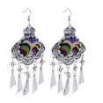 thumbnail image 1 of s bordadas multicolores Boho de s mujeres cuelgan del partido judío Púrpura Hugo Pendientes del perno prisionero cuelga, 1 of 10
