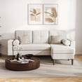 thumbnail image 2 of Uforic Sectional Sofa with Movable Ottoman, Comfy Upholstered L-Shaped Sofa,4-Seat Couch for Living Room, Beige, 2 of 9