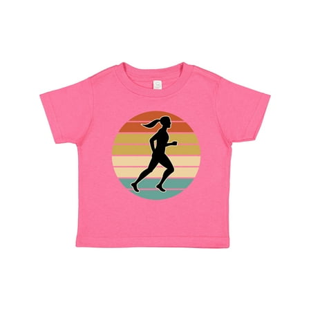 

Inktastic Running Retro Sunset Female Runner Gift Toddler Toddler Girl T-Shirt