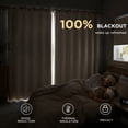 thumbnail image 3 of MaKefeile 100% Blackout Linen Blend Grommet Curtains for Bedroom, Thermal Insulated Curtains for Living Room,W52 x L90 Inch,Linen White,2 Panels, 3 of 12