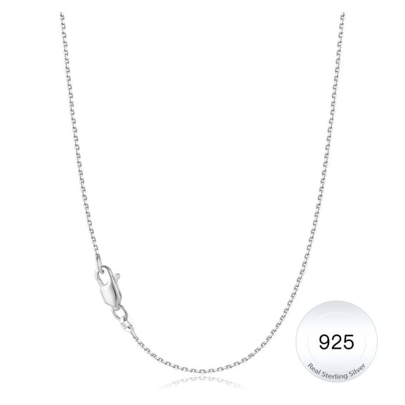 Turandoss Solid 925 Sterling Silver Chain Necklace for Women 1.2mm Cable Chain Necklace Shiny Sturdy Hypoallergenic Chain Necklaces 16-24 inches Dainty Silver Mothers Day Jewelry for Women Girls