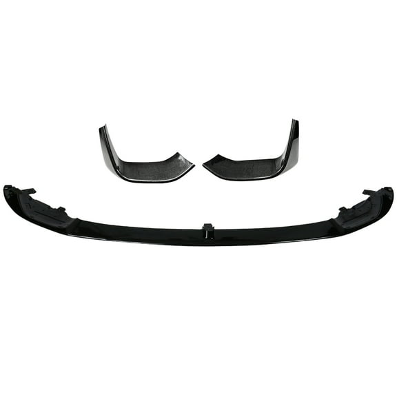 Ikon Motorsports Compatible with 15-20 BMW F80 M3 F82 M4 Front Bumper Lip PP & Carbon Fiber Splitters 3PC
