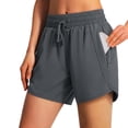 thumbnail image 4 of Endives Women's Workout Shorts Lightweight Gym Athletic Shorts With Zipper Pockets Comfy Fit Walking Hiking Tennis Running Shorts for Women, 4 of 6