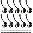 thumbnail image 2 of Wall Mounted Coat Hooks 5 Pack Heavy Duty Black Hardware Robe Hooks Decorative for Single Hanging Coats Towel Cubicle Classroom Kitchen Bath Backpack Hat Hook, 2 of 9