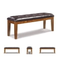 thumbnail image 6 of Signature Design by Ashley Ralene Large Upholstered Dining Bench, Medium Brown, Faux Leather Seat, 6 of 7