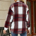 thumbnail image 5 of Women's Fall Clothes Plaid Shacket Jacket Long Sleeve Button Down Lapel Flannel Shirts Fashion Blouse Coats with Pockets, 5 of 6