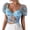 Blue, variant on Women's Floral Slim Fit Crop Puff Sleeve Embroidered Tops Corset Bustier T-Shirts Tank Top for Daily Wear Pink M