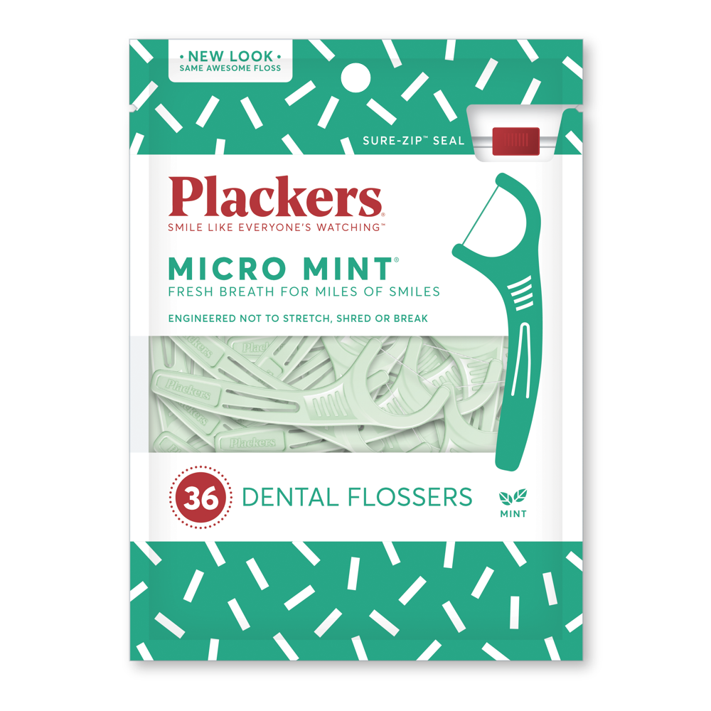 Plackers Micro Mint Dental Floss Picks, 36 Count