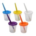 thumbnail image 2 of 5x vasos de prueba de derrame 5x con tapas pinceles de a redon para pinceles de a para Color de cro Sunnimix Vasos de pintura a prueba de derrames, 2 of 3