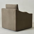 thumbnail image 5 of Brown Slipcovered Swivel Barrel Accent Chair with Removable Cushions, Modern Upholstered Armchair, 5 of 15