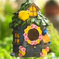 thumbnail image 3 of Advancent Casa de pájaros artificiales para exteriores, casa colgante decorativa para pájaros, lugar de descanso para pájaros de resina con rejillas de Artesanía Advancent HA019933-00, 3 of 6