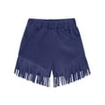 thumbnail image 2 of Delliss Kids Western Cowgirl Fringe Shorts Tassel Shorts Girls Faux Suede Shorts Boho Booty Rodeo Outfits, 2 of 6