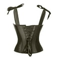 thumbnail image 3 of Women's Bow Tie Corset Tops Renaissance Boned Lace Up Satin Bustier Shapewear Green S, 3 of 3