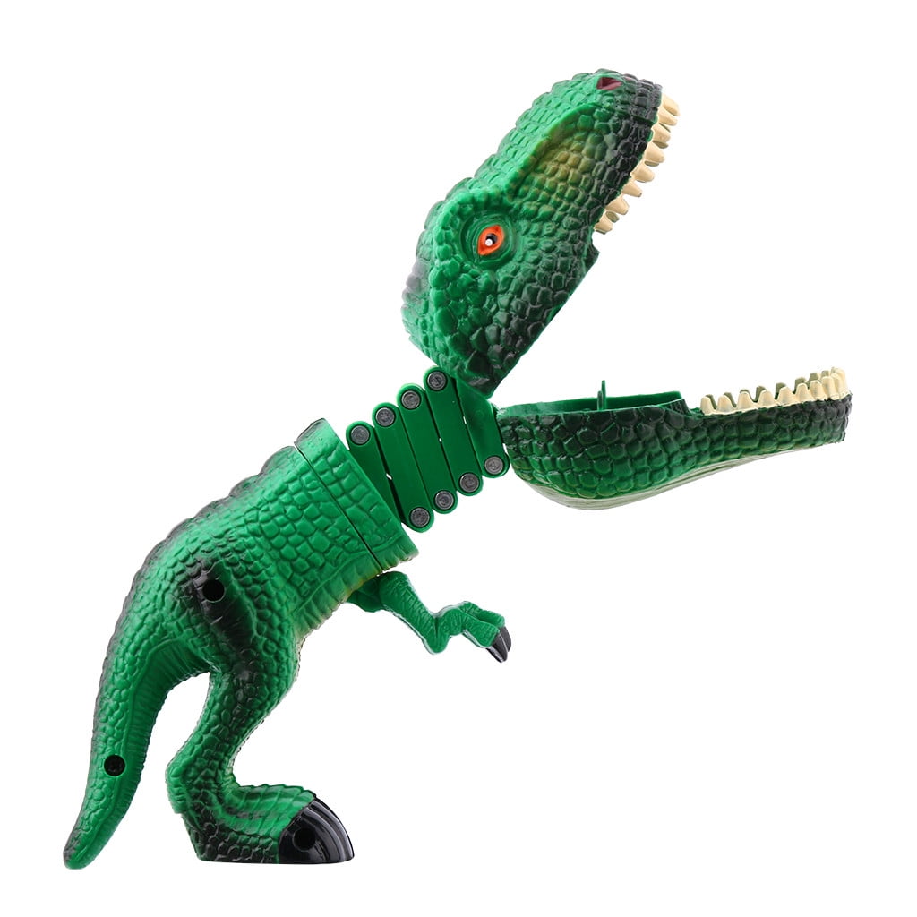 GreenKidz Hungry Dino Grabber Toy with Dinosaur Figures Playset Includes 2PCS T Rex Grabbers with 12PCS Small Dinosaurs Figures Extending Grabber Claw Game Snapper Novelty Toys Party Favors for Kids 