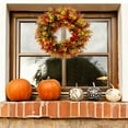 thumbnail image 5 of Bfogop Fall Wreath 17 Inch Artificial Autumn =Wreaths with Orange Eucalyptus Maple Leaves Thanksgiving Harvest Fall Door Wreath for Indoor Outside Farmhouse Window Wall Decor, 5 of 6