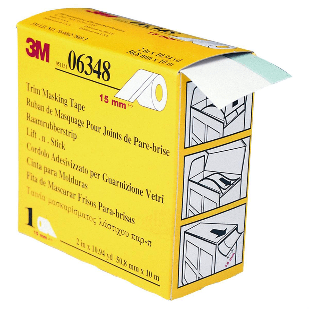 3M Automotive 6348 Trim Masking Tape, 50.8mm x 10m