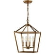 thumbnail image 6 of JONATHAN Y Pagoda 12" 4-Light Classic Traditional Metal Cage Lantern LED Pendant, Antique Gold, 6 of 8
