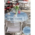thumbnail image 5 of Outdoor Tablecloth with Umbrella Hole for Patio/Picnic/Party/Camping, Blue Coastal Nautical Waterproof Table Cloth Round Cover Washable, Summer Ocean Sea Waves Starfish Coral (Dia 54"), 5 of 8