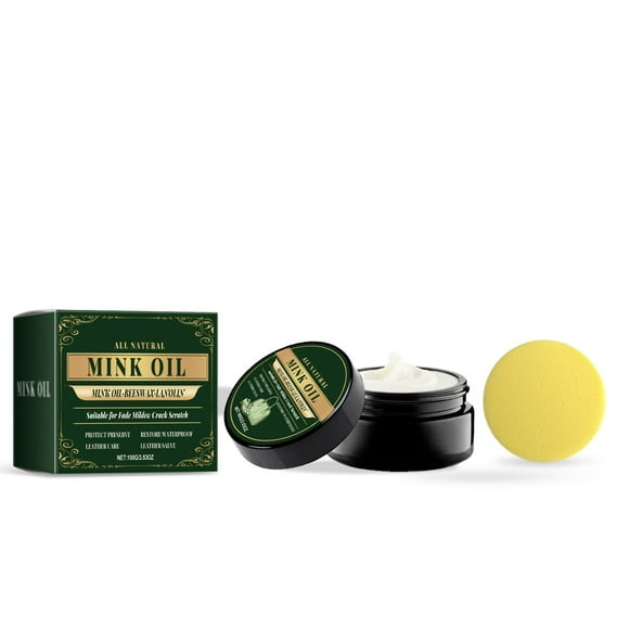 Mink Oil Leather Nourishing Polish - Waterproof Conditioner for Sofas, Shoes, Bags & Accessories, Restores Softness & Shine