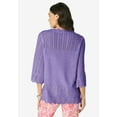 thumbnail image 2 of Roaman's Women's Plus Size Pointelle Pullover Sweater, 2 of 3