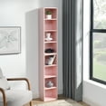 thumbnail image 2 of 8 Tier Tall Narrow Bookshelf for Small Space Home Office Kids Room with Adjustable Shelves,Standing Display Cabinet for Media CD Storage, 2 of 7
