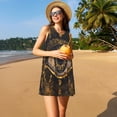 thumbnail image 3 of Fotbe Mystical Golden Eye Vestido de Verano sin Mangas para Mujer – Vestido Midi Línea A, Estilo Camiseta Floral, Vestido Playero Casual y Fluido, 3 of 7