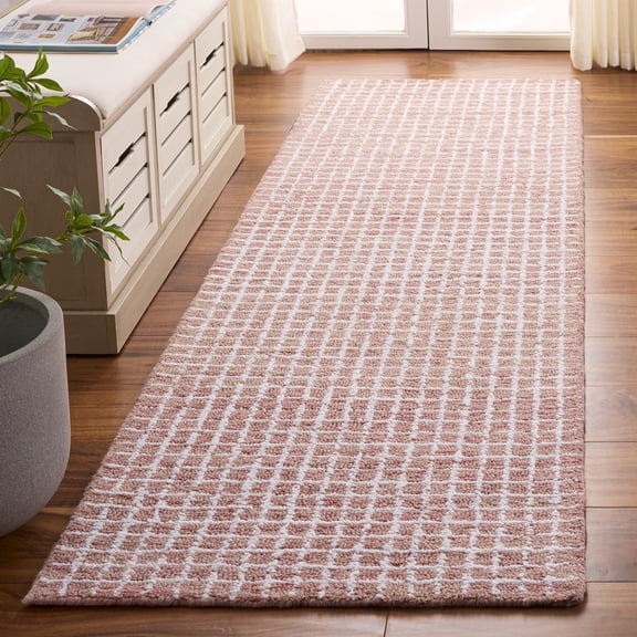 SAFAVIEH Abstract Careen Geometric Runner Rug, Ivory/Blush, 2'3" x 8'